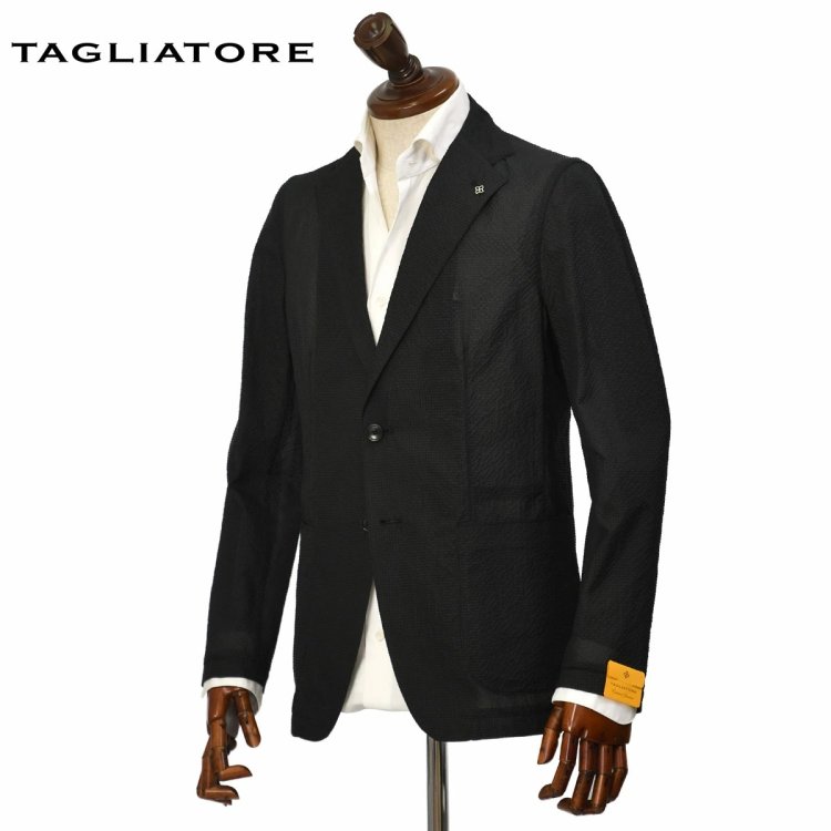 TAGLIATORE [ TAGLIATORE ] Single Jacket G-LIGHT12K C80002U EN816 Light Nylon Polyester Super Light Seersucker Black
