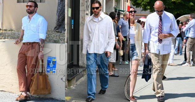 White Shirt Codes in Three Directions. Includes examples of outfits and representative brands!
