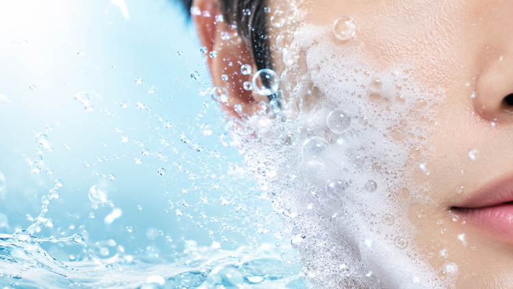 A generic term for a facial cleanser that incorporates a mechanism to generate carbon dioxide or carbon dioxide gas.