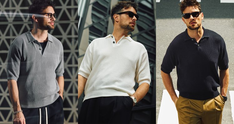 What are the three attractions that make the "Washi Knit Polo" so successful in the summer?