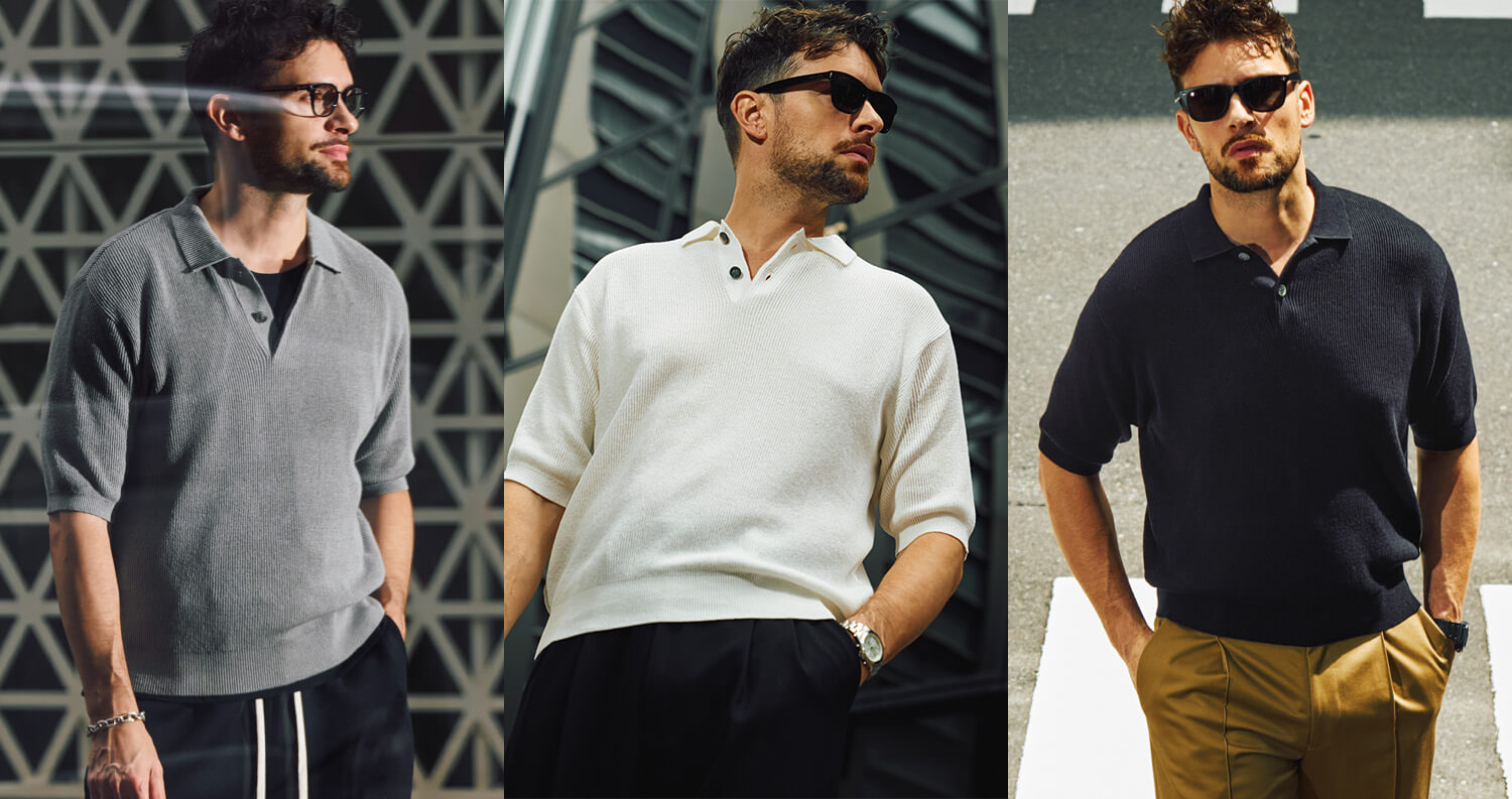 What are the three attractions that make the "Washi Knit Polo" so successful in the summer?