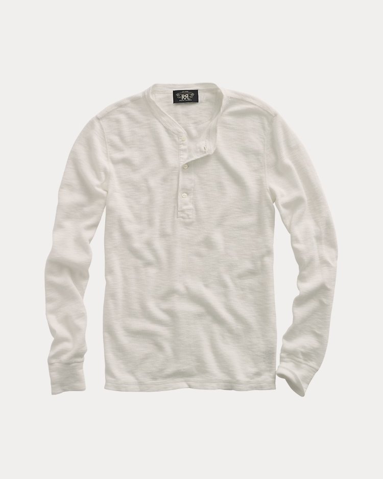 RRL " Waffle Knit Henry Neck Shirt