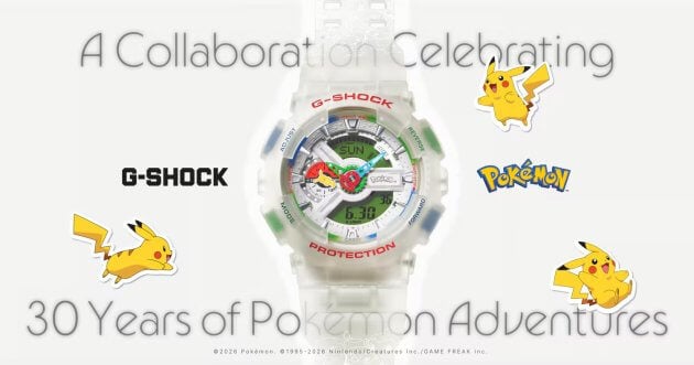 A Pokémon x G-SHOCK collaboration model celebrating its 30th anniversary is now on sale! Applications for the lottery are being accepted until Monday, July 6.