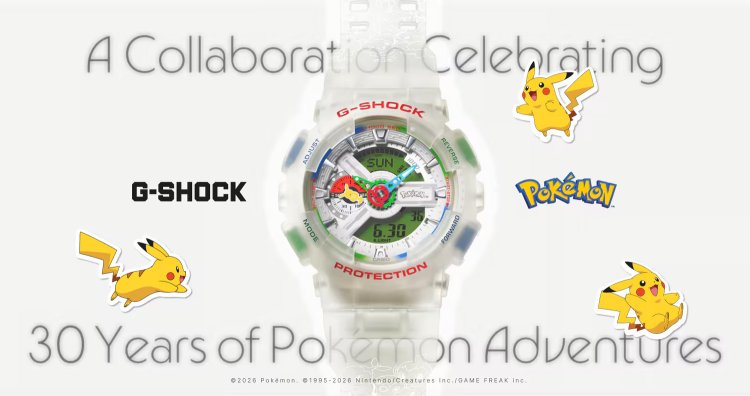 A Pokémon x G-SHOCK collaboration model celebrating its 30th anniversary is now on sale! Applications for the lottery are being accepted until Monday, July 6.