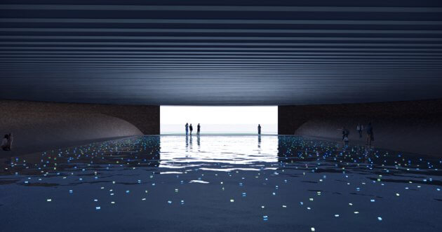 Tatsuo Miyajima’s “Sea of Time – Tohoku,” an art project to pass on the memories of the Great East Japan Earthquake, is currently being held at Brunello Cucinelli’s Omotesando store.
