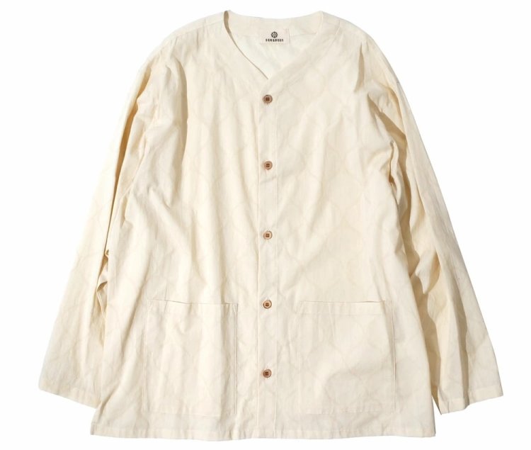 collarless shirt