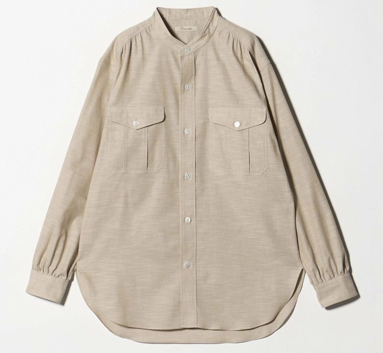 band-collar shirt