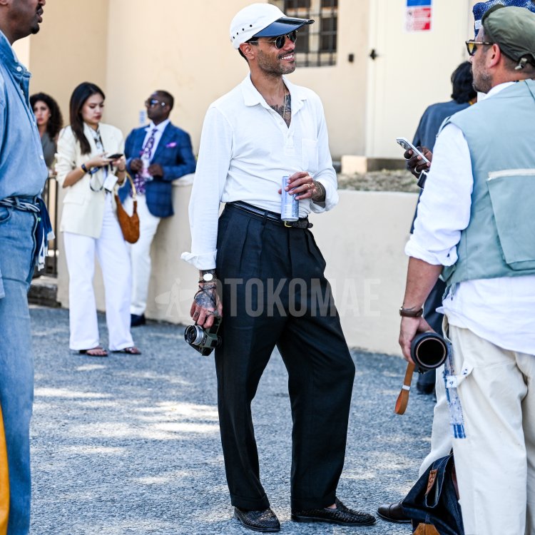 Summer Outfits for Mature Men Featuring Black Straight-Leg Pants