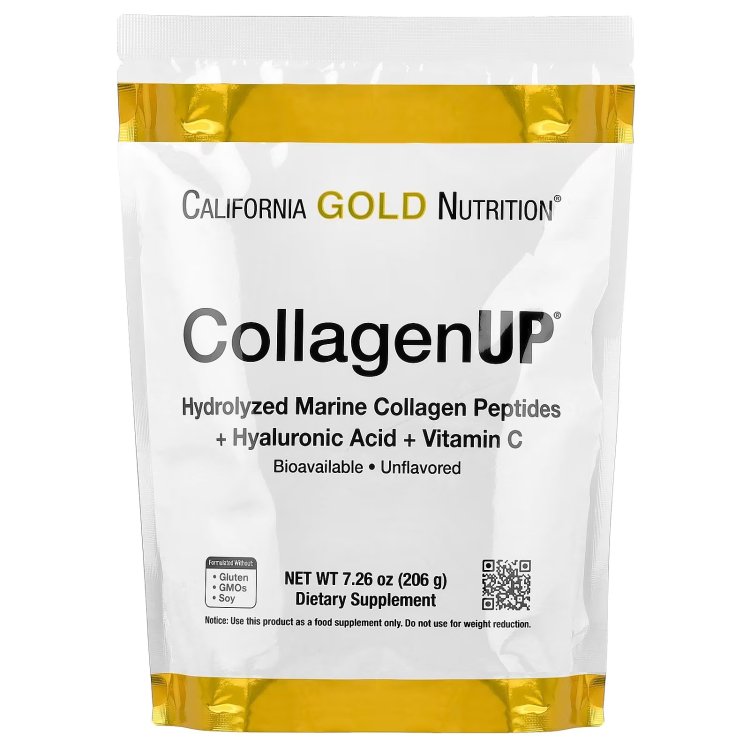 California Gold Nutrition, CollagenUP®, Hydrolyzed Marine Collagen Peptides with Hyaluronic Acid & Vitamin C, Plain, 206g