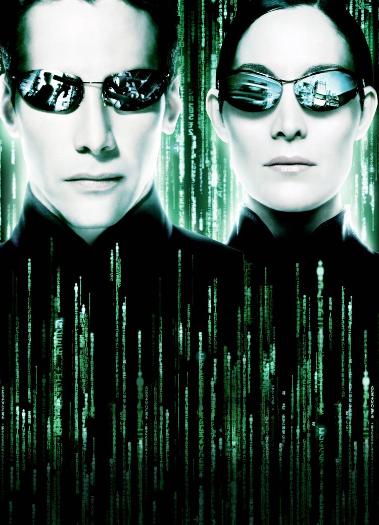 Poster of THE MATRIX RELOADED, 2003, directed by ANDY WACHOWSKI and LARRY WACHOWSKI. Copyright WARNER BROS. PICTURES.
