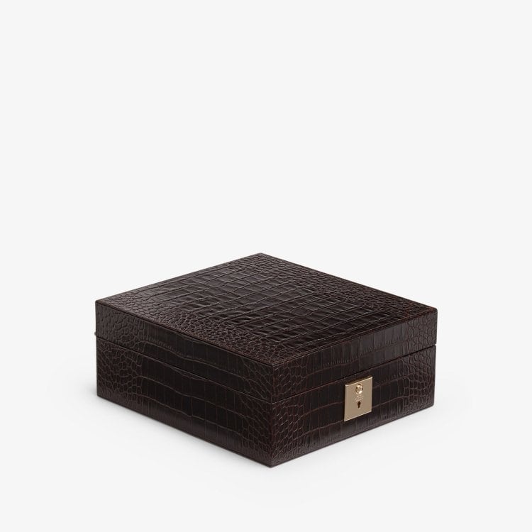 Smythson Lockable Watch Box in Mara