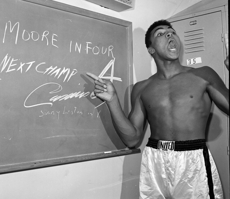 Muhammad Ali in the dressing room